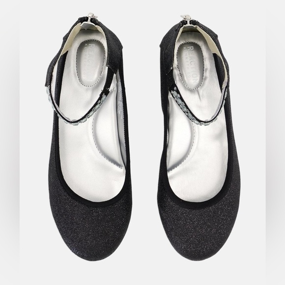 Kenneth Cole Reaction Glitter Ballet Flats Girls Dress Shoes Ankle Strap Size 3 - Picture 3 of 8